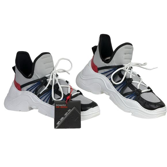 Schutz Anick Athletic Sneakers Chunky Women's SZ 10 NEW Boyfriend Platform Gray - Picture 2 of 13